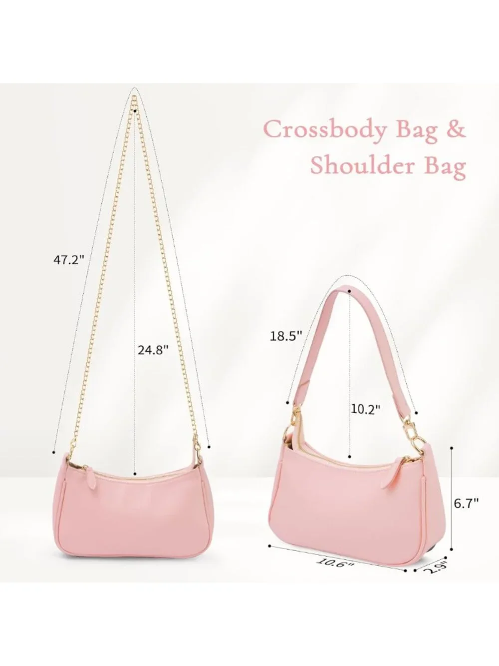Small Leather Hobo Purse for Women | Cute Shoulder Bag with Removable Straps